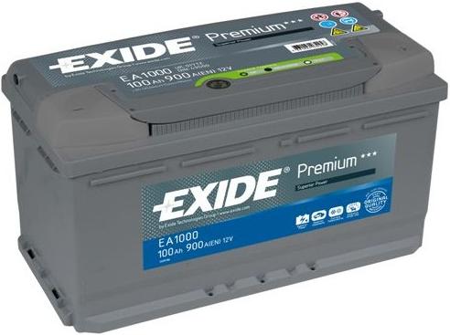 Baterie auto EXIDE EA1000 Premium 12V 100AH, 900A