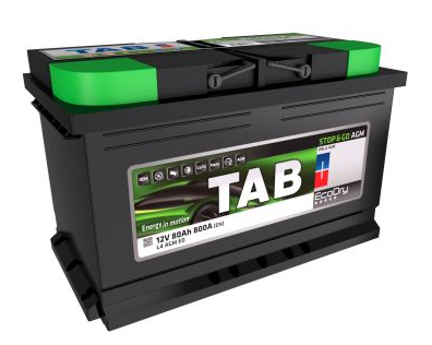 Baterie auto TAB ECODRY 12V 80Ah, 800A Baterie auto TAB ECODRY 12V 80Ah, 800A