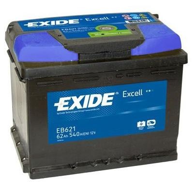 Baterie auto EXIDE EB621 EXCELL 12V 62AH, 540A