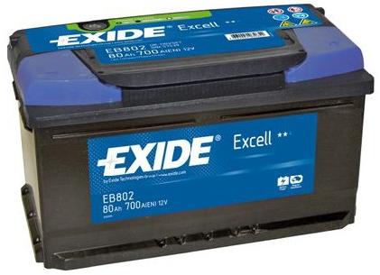 Baterie auto EXIDE EB802 EXCELL 12V 80AH, 700A