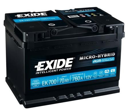 Baterie auto EXIDE EK700AGM 12V 70AH, 760A