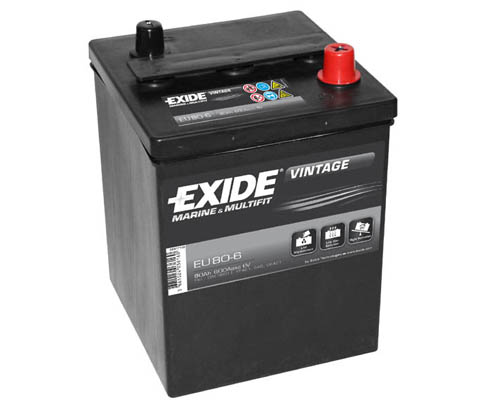 Baterie auto EXIDE EU80-6 VINTAGE 6V 80AH, 600A