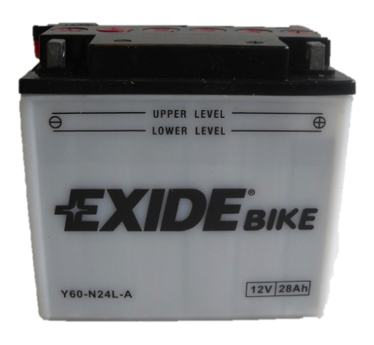Baterie motocicleta EXIDE EBY60-N24L-A CONVENTIONAL 12V 28AH, 280A Baterie motocicleta EXIDE EBY60-N24L-A CONVENTIONAL 12V 28AH, 280A