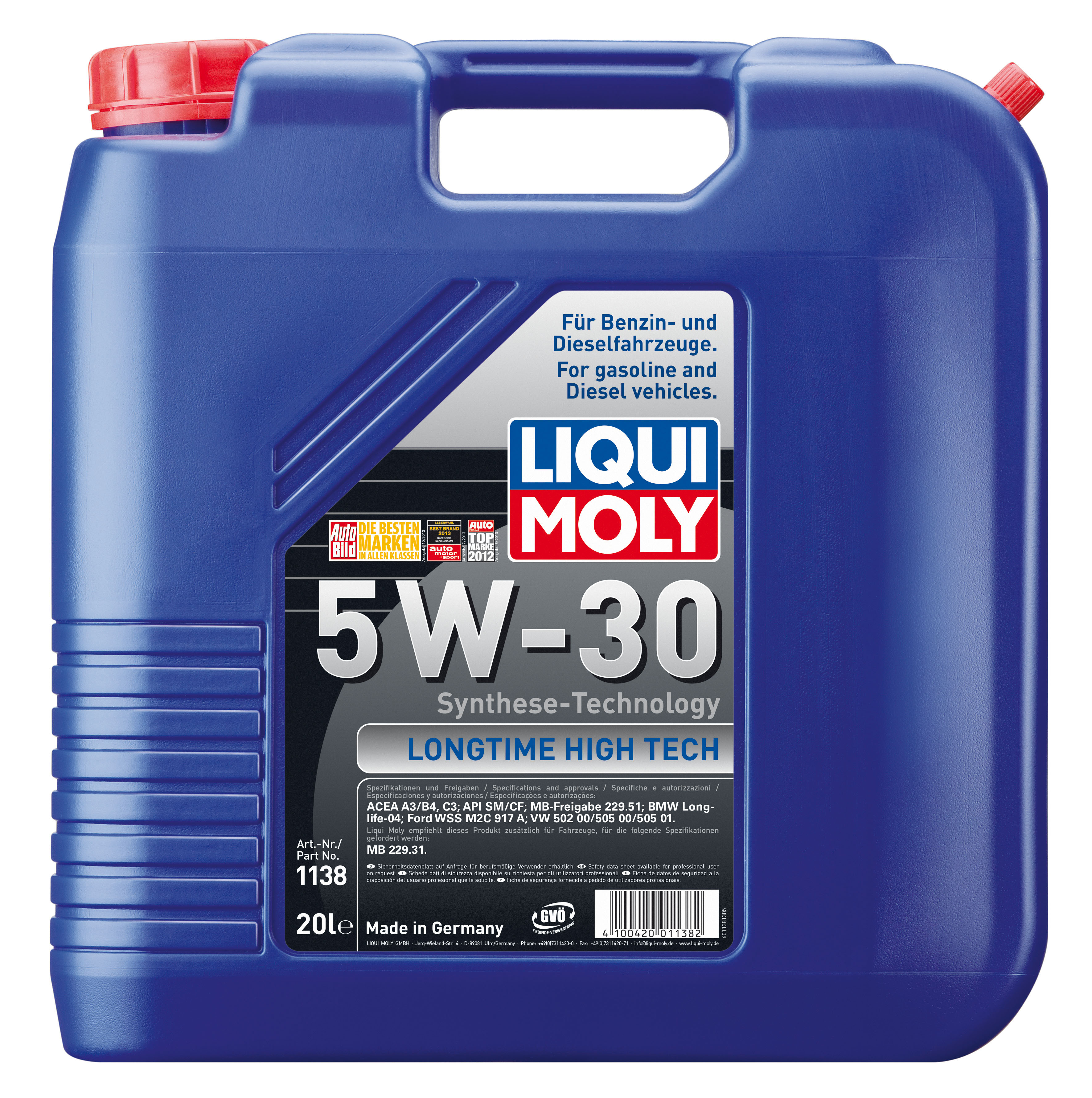 ULEI MOTOR LIQUI MOLY 1138 LONG TIME HIGH TECH 5W30 20L