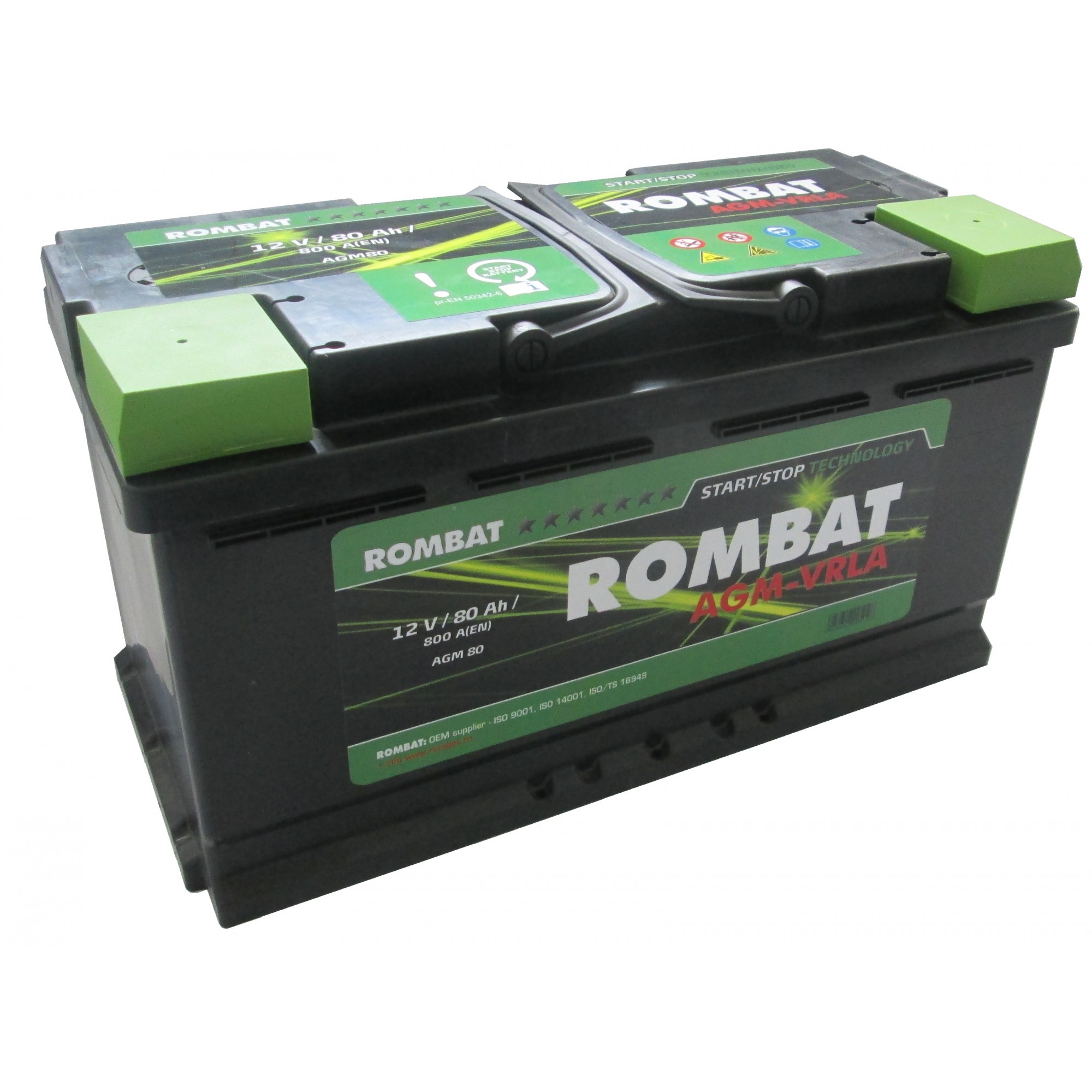 Baterie auto ROMBAT AGM VRLA 12V 80AH, 800A