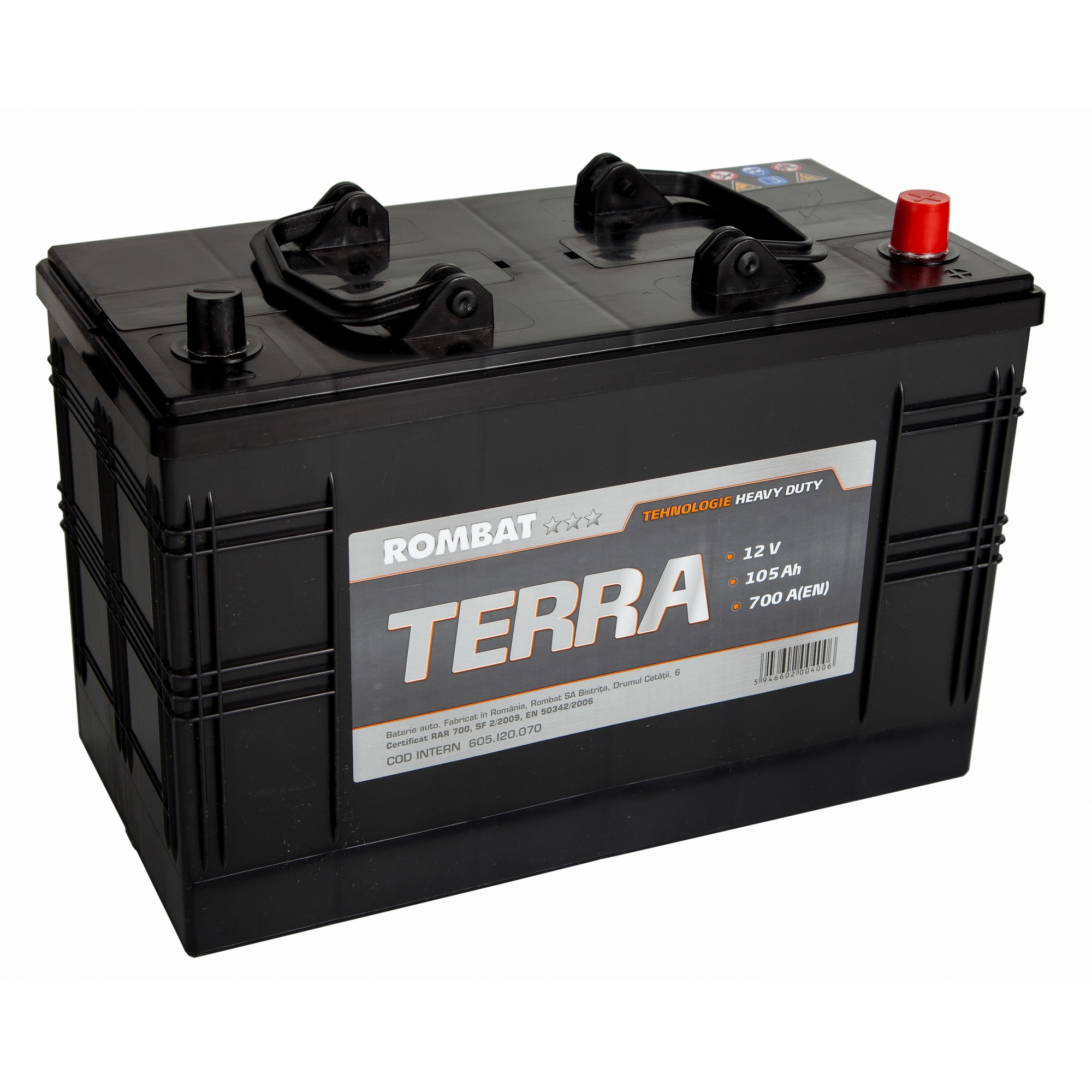 Baterie auto ROMBAT TERRA 12V 105AH, 700A Baterie auto ROMBAT TERRA 12V 105AH, 700A