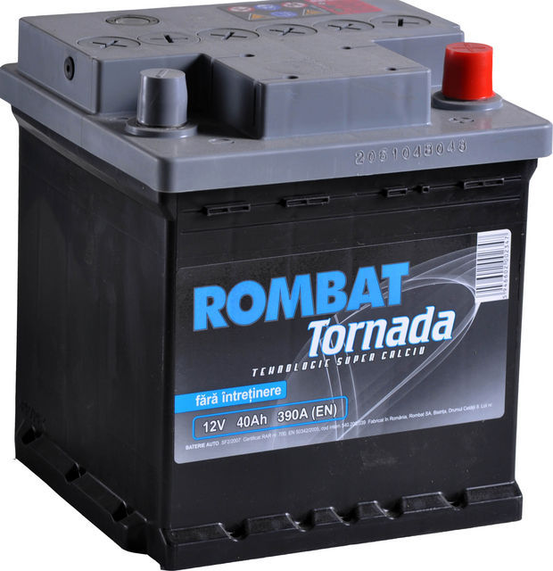 Baterie auto ROMBAT TORNADA 12V 40AH, 390A Baterie auto ROMBAT TORNADA 12V 40AH, 390A