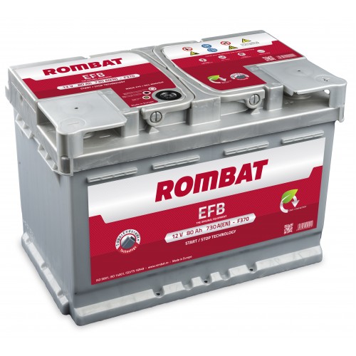 Baterie auto ROMBAT EFB 12V 80AH, 730A Baterie auto ROMBAT EFB 12V 80AH, 730A